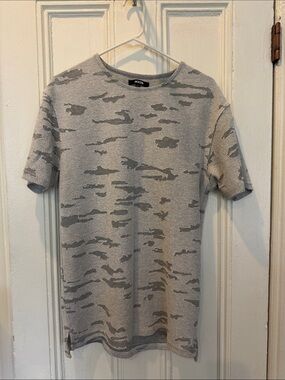 JACKSON Men’s S Beige Gray Camo Textured Knit Short Sleeve T-Shirt